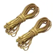 2 Pcs Flat Suede Leather Cord, 5.5 Yards 2.6mm Craft Braid String, Gold