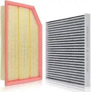 Engine Air Filter & Activated Carbon Cabin Air Filter Fit for Jeep Wrangler 2.0L 3.6L 2018-2024, Gladiator 3.6L 2020-2023 Replace 68257030AA 68301863AA