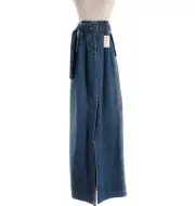 Dries Van Noten NWT Front-Slit Denim Maxi Skirt Size 36 US 4 Blue 100% Cotton
