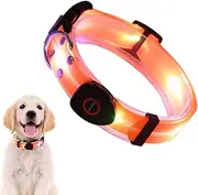 Rukjmqi Lighted Dog Collar | Rechargeable Led Dog Light up Necklace with 3 Modes - Luminous Safety Collar for Small, Medium, Large Pet Breeds