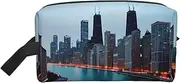 [FSCEV] Chicago Storage Bag Toiletry Bag Travel Bag Cute Cosmetic Bag Makeup Accessories, White, One Size