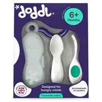 在飛比找露天拍賣優惠-英國 doddl 人體工學嬰兒學習餐具二件組 附收納盒 湯匙