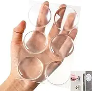 6PCS Door Stops 50x50mm Door Knob Wall Shield Clear Round Rubber Handle Bumper Protector Self Adhesive Noise Dampening for Doors Cabinets Drawers