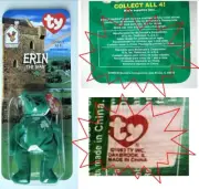 RARE TY Erin The Bear McDonalds Teenie Beanie Baby 1997 WITH ERRORS WOW!
