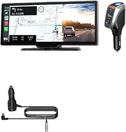4K 10.26 inch Video Recorder Car Mirror Rearview Camera Carplay&Android Auto AUX Wired DVRs(K2 Single Lens,with 128G Card)