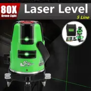 5 Line 6 Point Green Self Leveling Laser Level Auto 360° Rotating Cross + Tripod