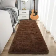 Runner Rugs for Bedroom,2x6 Brown Fluffy Bedroom Rug,Soft Long Runner Rugs