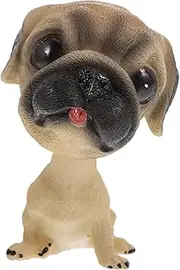 WOONEKY Mini Resin Nodding Head Dog Desk Topper Cartoon Ornaments Car Resin Dog Solar Powered Dancing Doll Head Dog Miniature Shaking Dog Table Decorations The Dog to Rotate Decoration Car