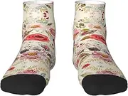 [JBYJBX] Modern Floral Print Adult Socks Womens Mens Workout Thermal Cozy All-Season Gift Holiday Articles Use
