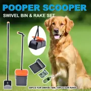 Foldable Pet Waste Picker with Broom Dustpan Set for Dog Walking Easy Cleanup AU