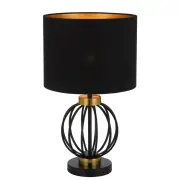 Grada Modern Table Desk Lamp Light Metal Fabric Black Antique Gold
