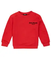 [Balmain Kids] Balmain Kids Logo cotton jersey sweatshirt Y 14 red