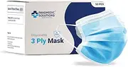 Disposable 3 Ply Face Masks Made in USA, Breathable and Comfortable with Elastic Earloops (50 Pack, White)