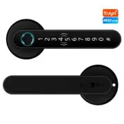 Biometric Handle Smart Fingerprint Lock IC Card Password Mechanical Key Unlock