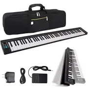 Pyle PKBRD8100 Electric Foldable Keyboard 88 Keys, Bluetooth, 28 Rhythms