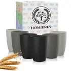 Homienly Wheat Straw Stackable Water Tumblers 6 PCS Cups Alternative to Plast...
