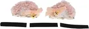 X AUTOHAUX Motorcycle Helmet Accessories Decoration Bear Ears with Bells for Motorcycle Bicycle Skiing Helmets Pink Plush Stickers 1 Set
