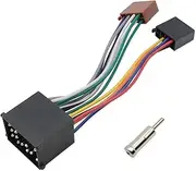 Fiegromech Car Radio Wiring Harness Adapter Compatible with BMW 3 E30 E36 E46 E34 5 E39 ISO Stereo Wire Cable with Antenna Connector