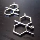 Geosmin Molecule 29mm Silver Plated Science Charms C8924 - 2, 5 Or 10PCs