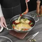32/34/36cm Wok Pan Stainless Steel Frying Pan Gas Induction Cooker