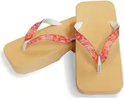 Hajime(一歩) [One Step] [Hajime] Geta Clogs, Soft and Water Resistant, Made of Sponge, 11.2 inches (28.5 cm), BE/Gradeflower x Red, Gradeflower x Red (Gradeflower x Red/28.5), Gradiene Flower × Red, 28.5 cm
