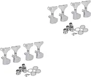 OFFSCH 2sets Bass Tuning Pegs Set 4r Bass Machine Heads Tuners in Silver for Easy Bass Guitar Tuning 4pcs*2