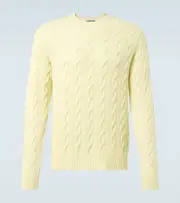 [Ralph Lauren Purple Label] Ralph Lauren Purple Label Cable-knit cashmere sweater AU 87 yellow