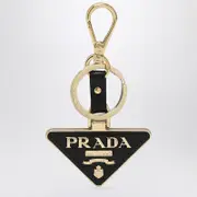 [Prada] Black logo triangle key case One size Black