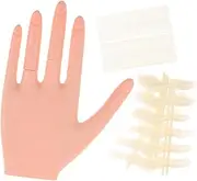 VICASKY 1 Sets Flexible Nail Practice Hand Realistic Mannequin Hand for Acrylic Nails Training for Beginners for Professional Manicure Simulation