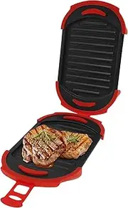 BETIMFAN Microwave Sandwich Toaster Non Stick High Efficient Microwave Toastie Sandwich Maker Easy to Clean Microwave Sandwich Maker Adjustable Microwave Grill Toaster for Cooking(Gules)