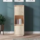 Wooden Highboard With 2 Doors Solid Pine Wood Rustic Sideboard Storage Cabinet