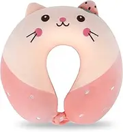 [TSLBW] Travel Pillow Animal Travel Pillow Neck Support 30 x 30 cm Memory Foam Neck Pillow Cute Children Travel Pillow U-Shaped Memory Foam Neck Pillow Adult Neck Pillow for Car Plane Train Office Home (C)