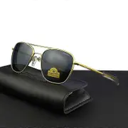 Top Quality American Army Military Pilot RANDOLPH RE Sunglasses Glass Lens Men Brand Designer Sun Glasses Driving Male Size 58mm RE-gold-gray