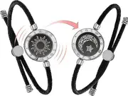 Long Distance Touch Bracelets For Couples, Vibration & Light Up For Love Couples Bracelets Bluetooth Pairing Jewelry Black 2