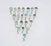 WHOLESALE 21PC 925 SOLID STERLING SILVER AQUA CHALCEDONY AND MIX RING LOT H431