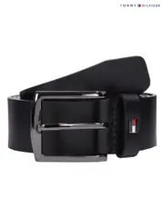 Tommy Hilfiger Black Denton Leather Belt (F54805) | $104