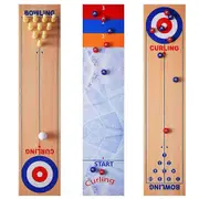 3 in 1 Table Curling Game Bowling Shuffleboard Table Set Family Games for Home Party Gift For Children and Adults