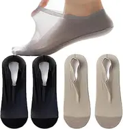 [Generic] Zeanaturals Ultra Thin Liner Non Slip No Show Socks, Soft Breathable Ice Silk Sock, Unisex Low Cut Liner Sock, 4pairs-k, One Size