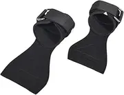 Pair Cowhide Weight Lifting Wrist Straps Hand Bar Grip Support Gym Wraps Black M