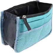 [ARTSEWPLY] Elegant Blue Travel Bag Liner Nylon Handbag Insert Organiser for Makeup