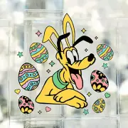 Goofy Happy Easter Glass Block with fairy lights
