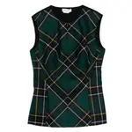 [Alexander Mcqueen] Alexander Mcqueen Plaid Sleeveless Top 40 IT BLUE/GREEN