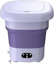 Portable washing machine Small mini washing machine 9L Large capacity foldable 3 modes washable Baby clothes Underwear socks pet clothes and other small clothes for apartment camping trips /547(Purple