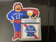 Vintage Pabst Blue Ribbon Beer Brewing PBR Cool Blue Sticker Decal Superman