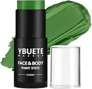 YBUETE Green Face Body Painting Stick, Professional Full-coverage Cream Green Face Paint for St. Patrick's Day Halloween SFX Witch Monster Cosplay Makeup,Washable Body Paint for Adult Carnival