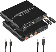 192KHz Digital To Analog Sound Converter - 3.5mm RCA Stereo Digital Optical To Analog Coaxial Connector Converter With Volume Control