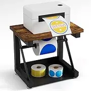 VACONICO Label Holder for Rolls and Fan-fold Labels, Wooden Thermal Label Holder for Thermal Printer, Stand Desktop Printer Accessory Supplies for Home, Office, Small Business