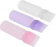 Baluue Hair Dye Bottle Applicator Set 3pcs Comb Precision Dosing for Clean Applicati