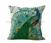 peacock cotton linen cushion cover replacement outdoor cushion covers