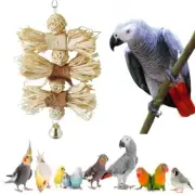 Parrot Bird Chew Bite Natural Raffia Fiber Ball Pet Play Toy Nesting Materials